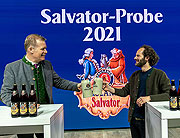 Salvator-Probe 2021 ohne Singspiel am Nockherberg am 05.03.2021 - Maximilian Schafroth hält die Fastenpredigt live – mit virtuellen Gästen ©Foto: Paulaner)